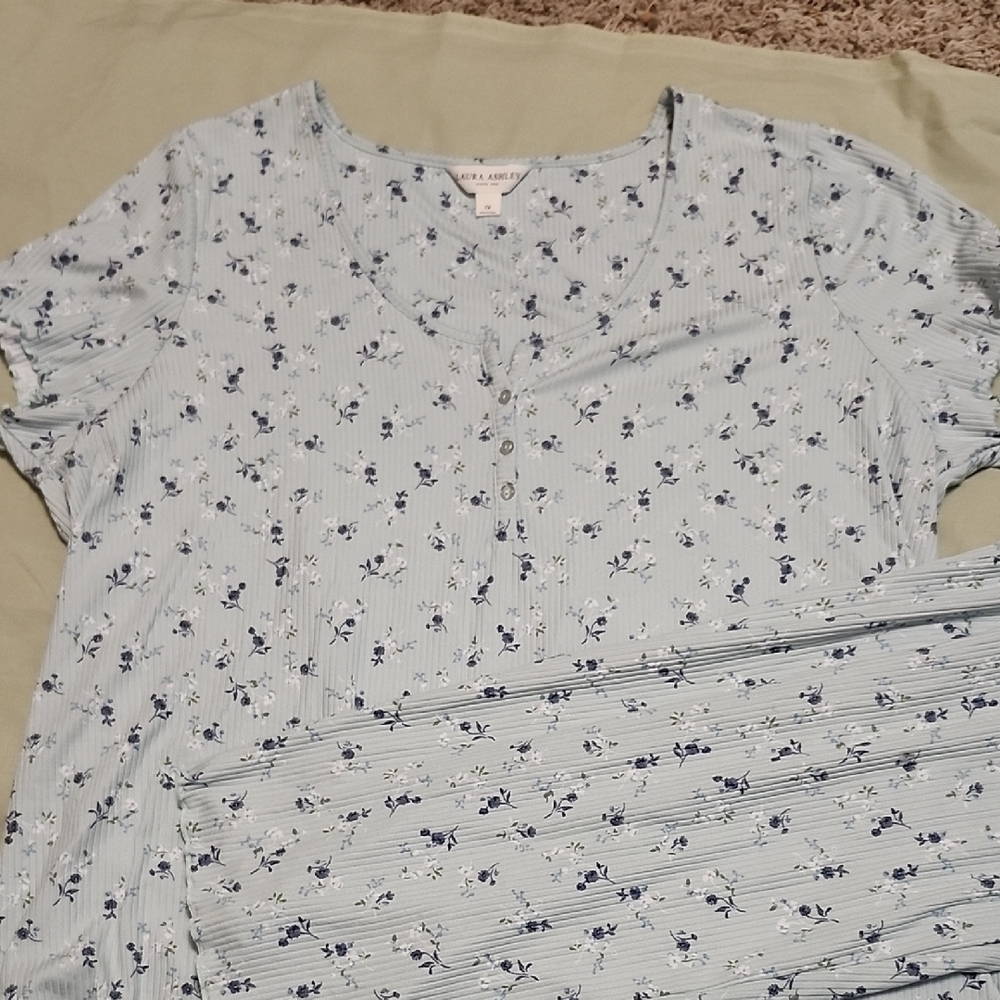 Laura Ashley Blue Floral Top